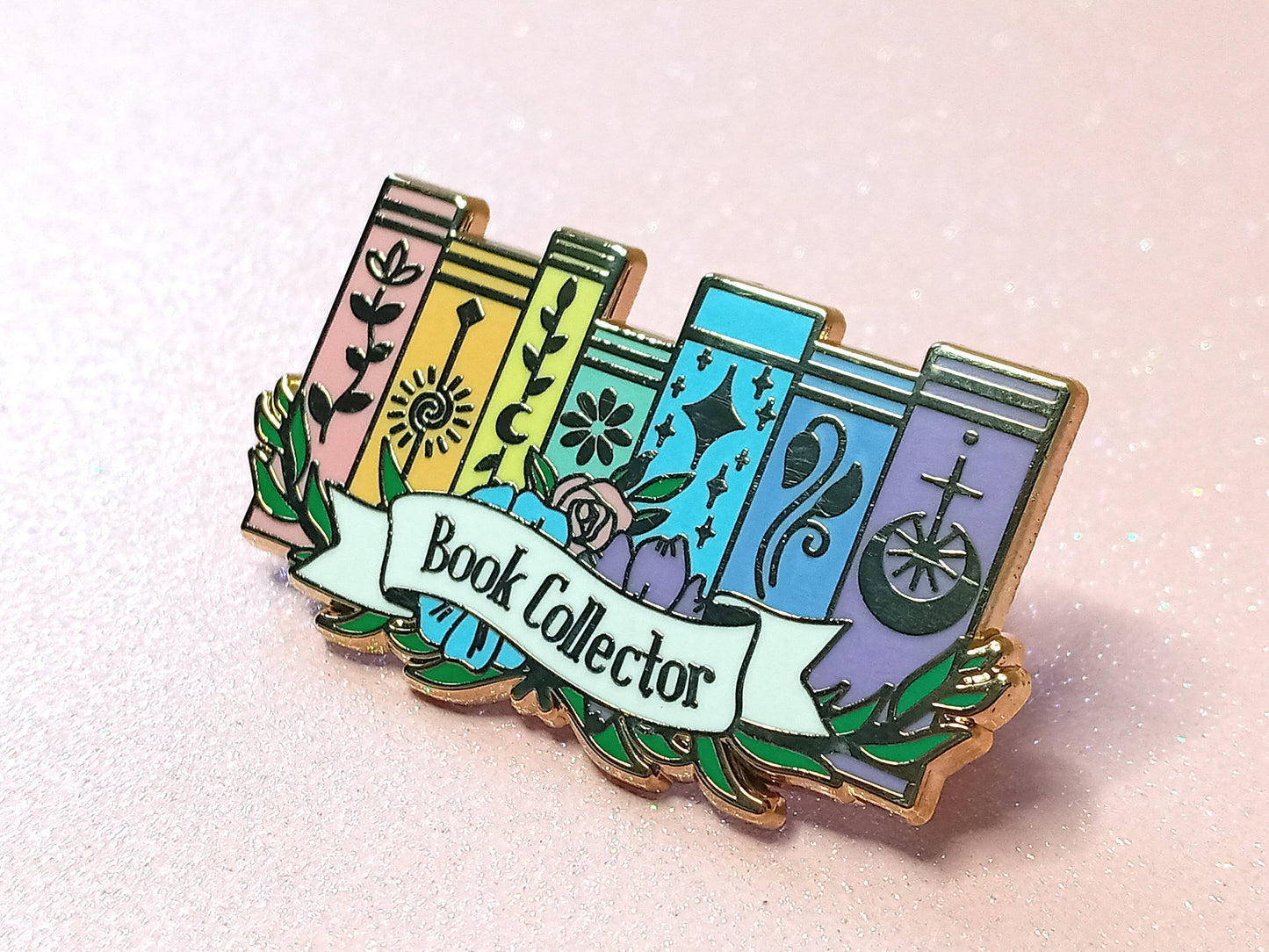 Book collector bookish enamel pin