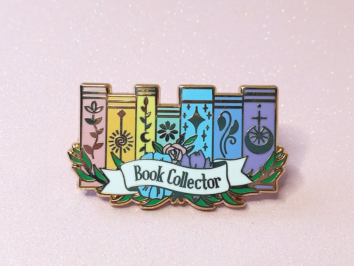 Book collector bookish enamel pin