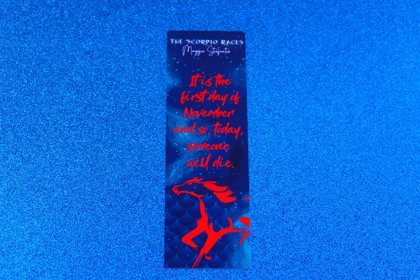 The Scorpio Races inspired bookish foil bookmark