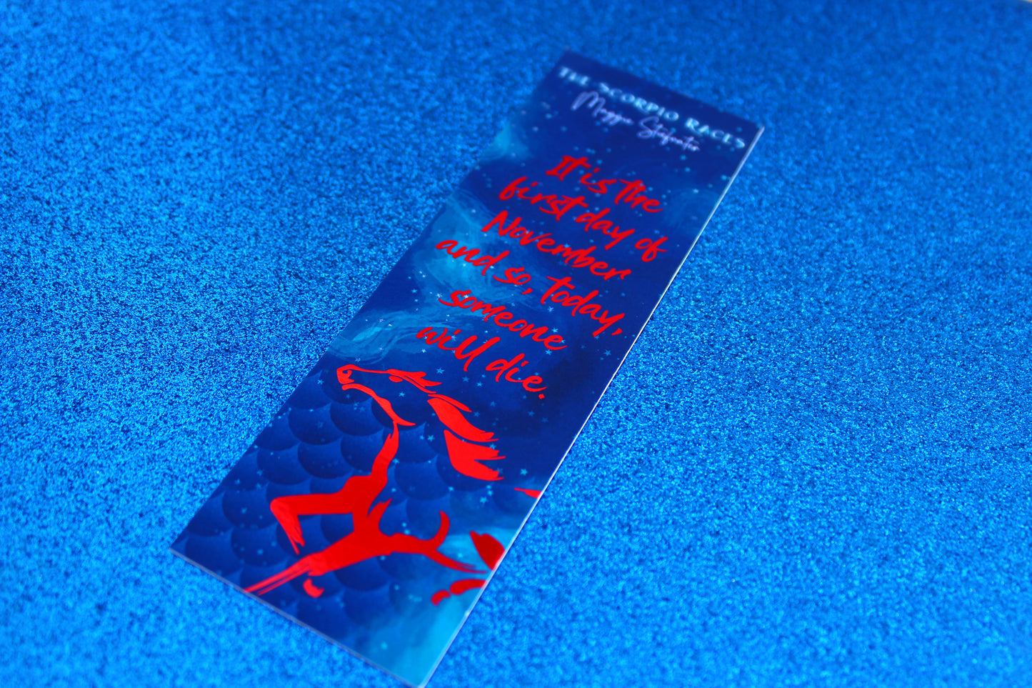 The Scorpio Races inspired bookish foil bookmark