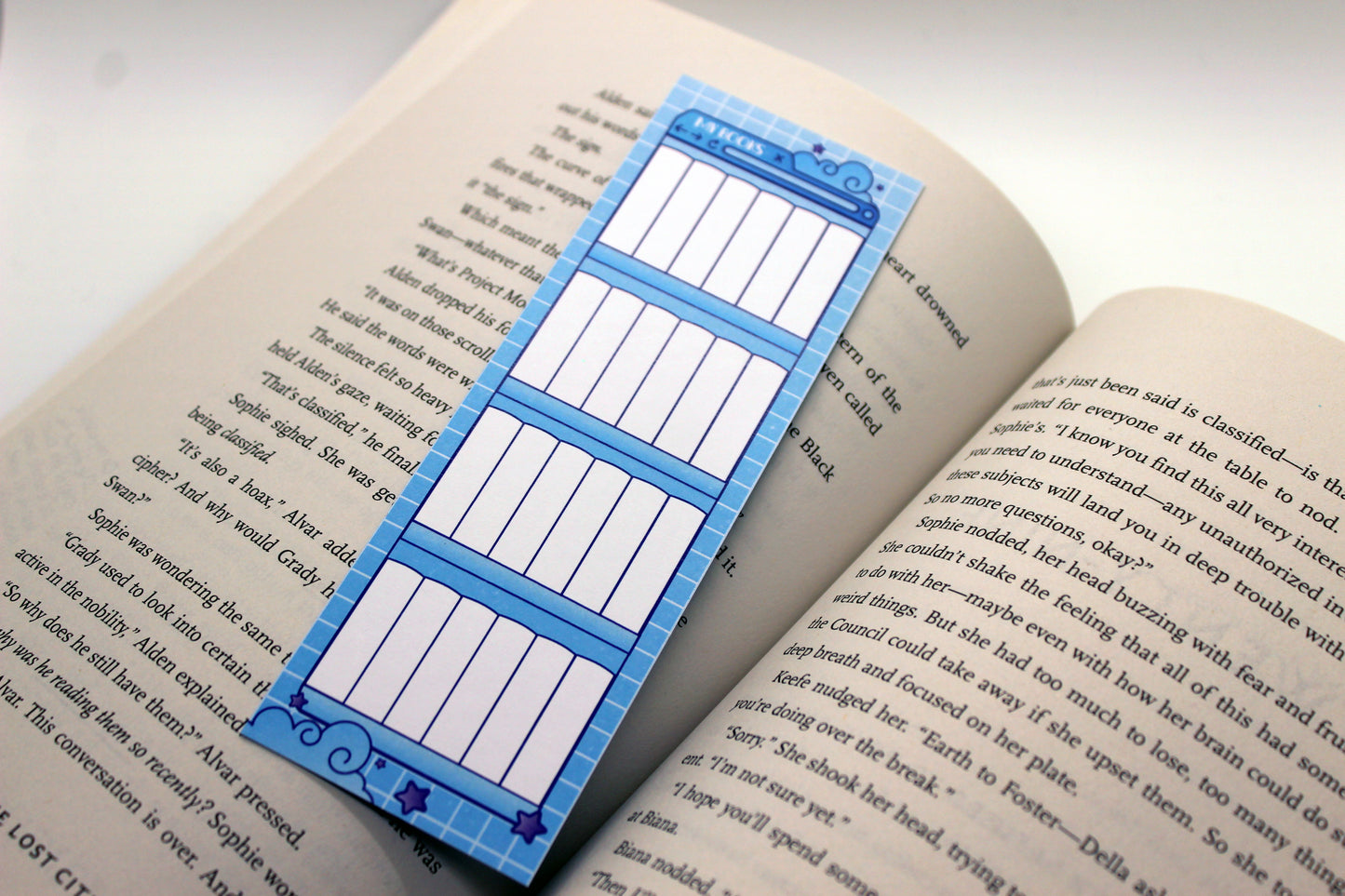 Blue Reading Tracker Bookmark | Holographic Foil Bookmark