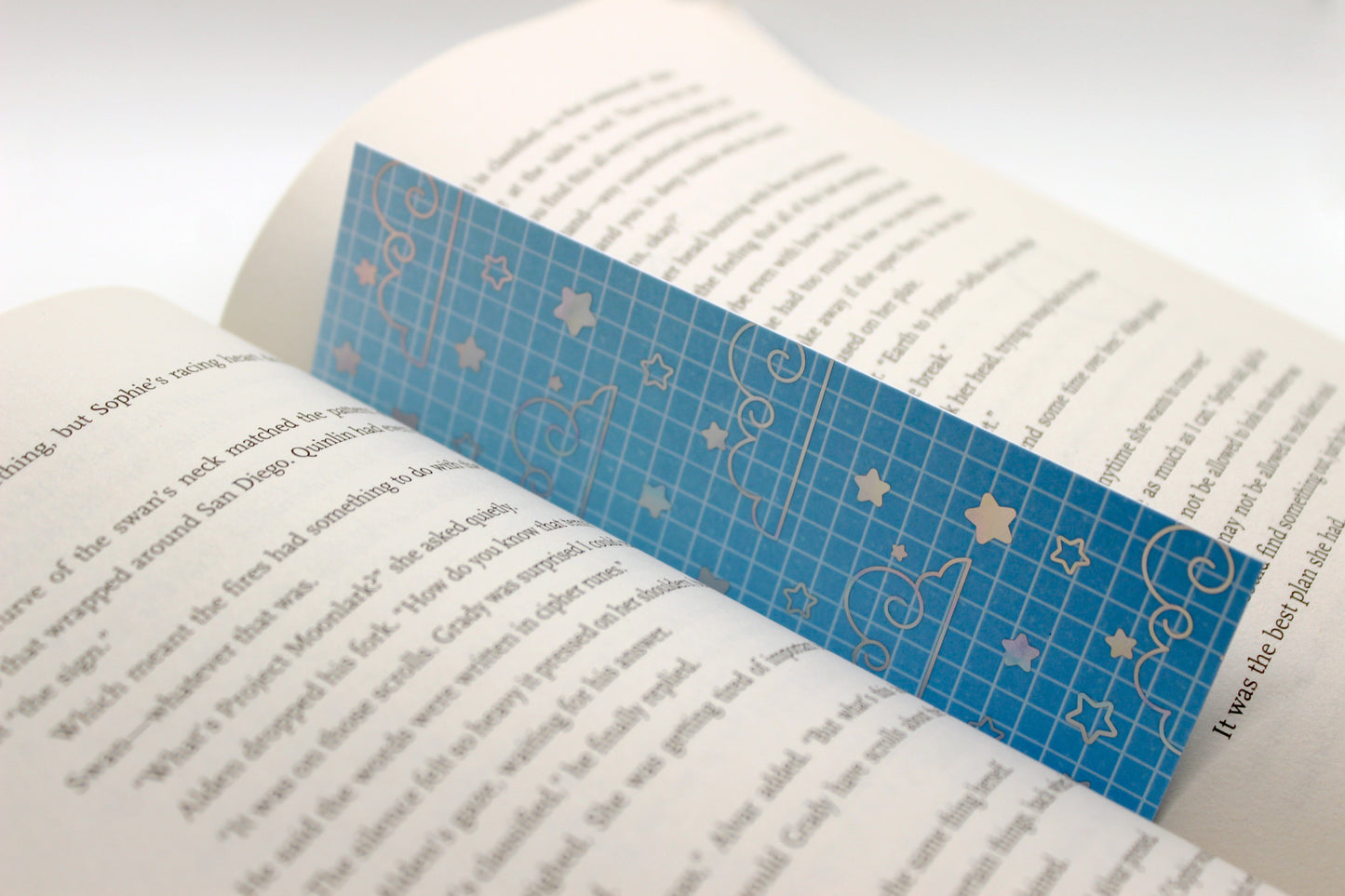 Blue Reading Tracker Bookmark | Holographic Foil Bookmark