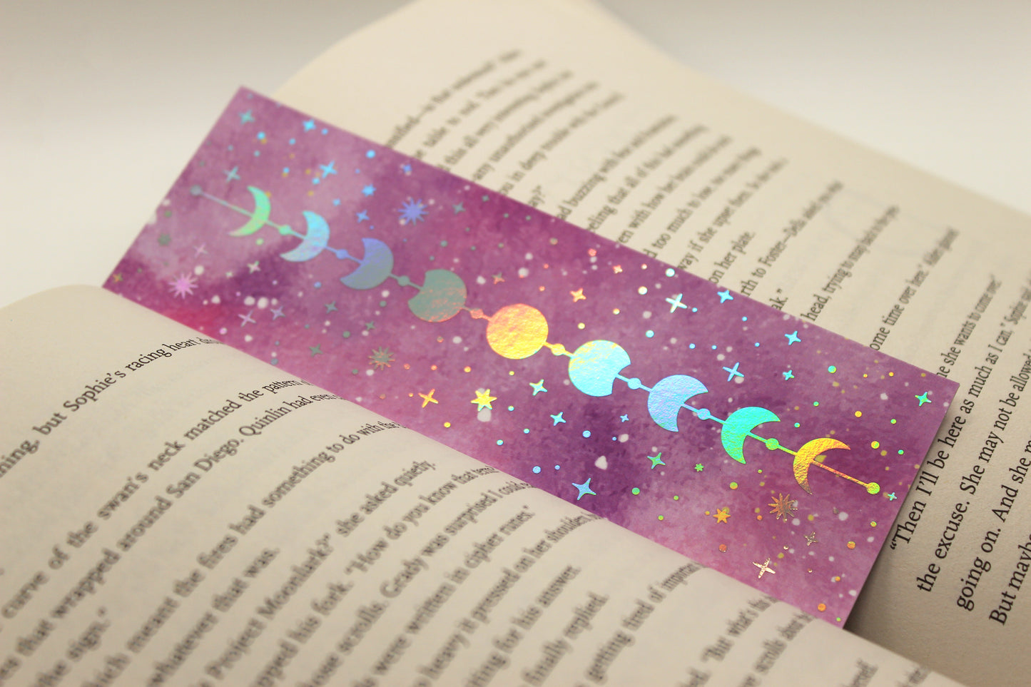 Pink Reading Tracker Bookmark | Holographic Foil Bookmark