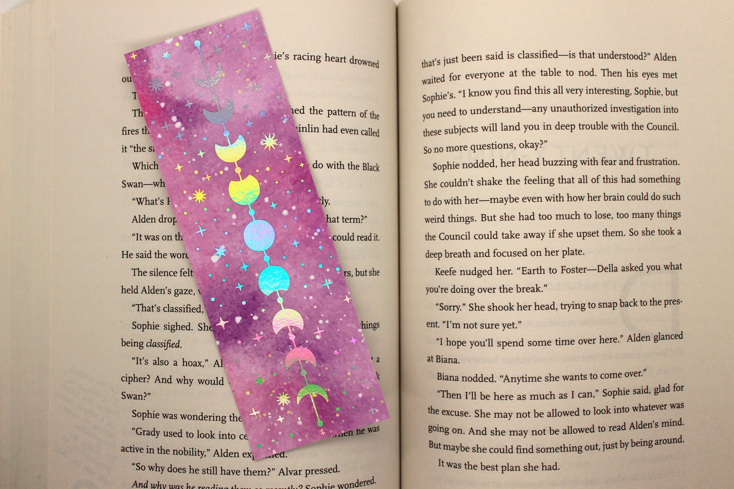 Pink Reading Tracker Bookmark | Holographic Foil Bookmark