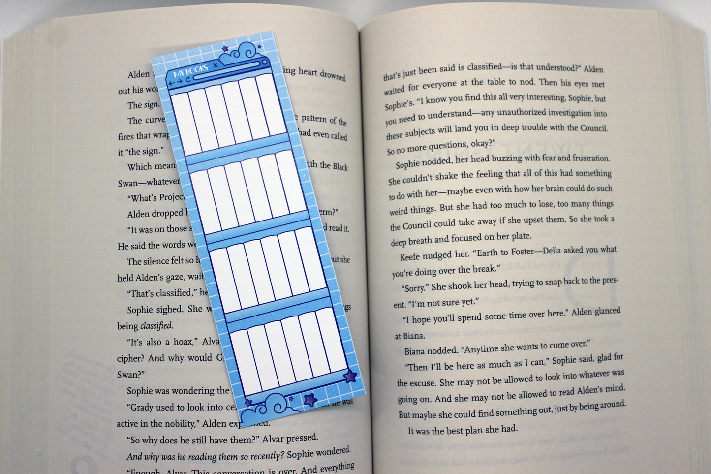 Blue Reading Tracker Bookmark | Holographic Foil Bookmark