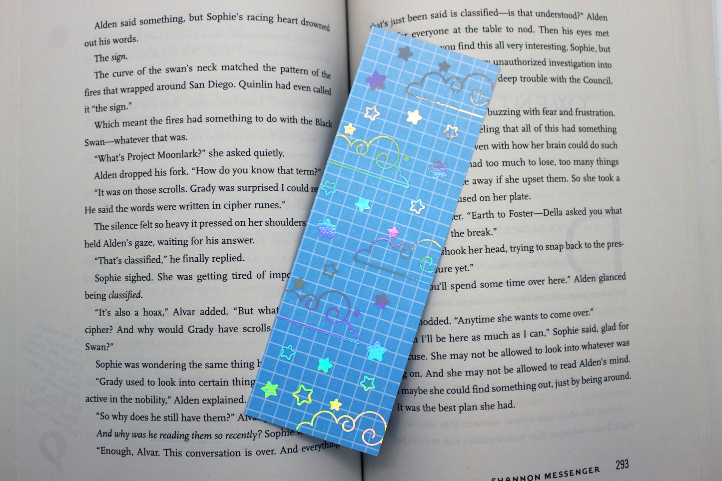 Blue Reading Tracker Bookmark | Holographic Foil Bookmark