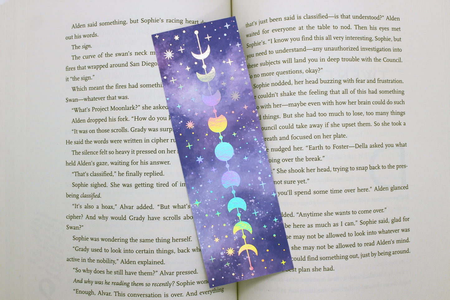 Lilac Reading Tracker Bookmark | Holographic Foil Bookmark