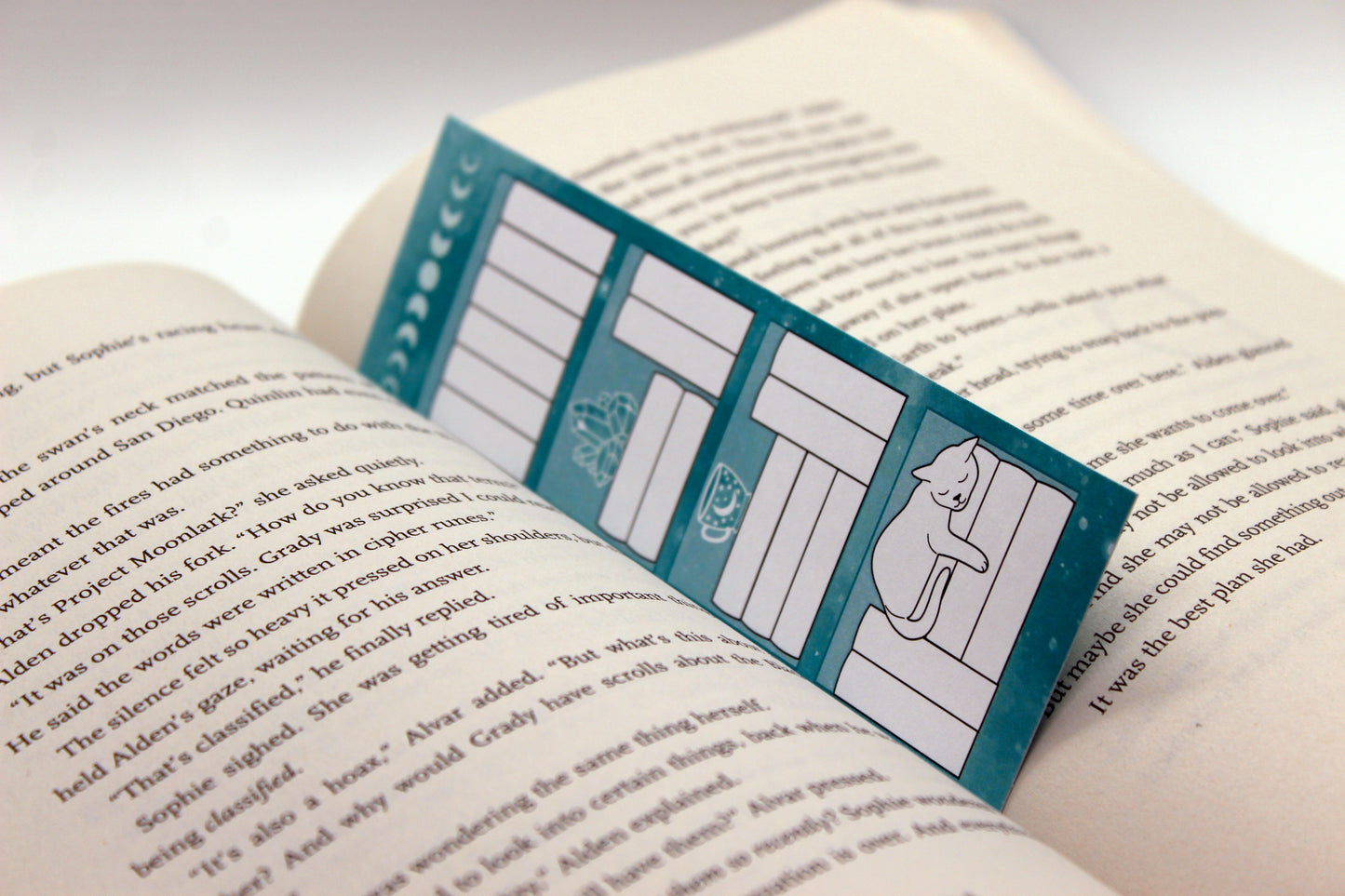 Teal Reading Tracker Bookmark | Holographic Foil Bookmark