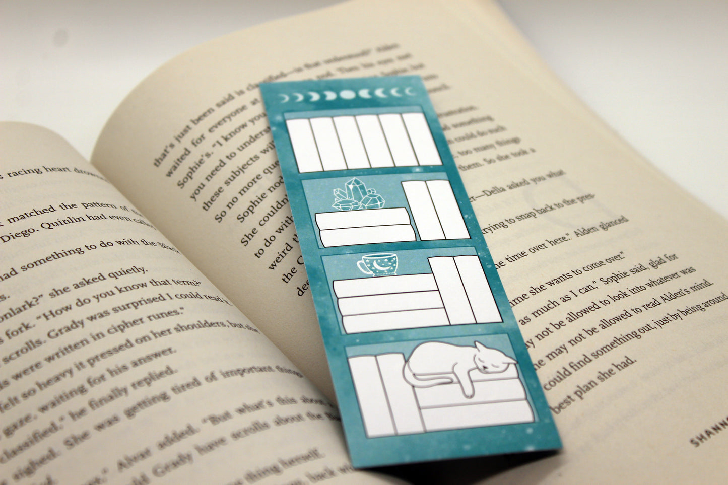 Teal Reading Tracker Bookmark | Holographic Foil Bookmark