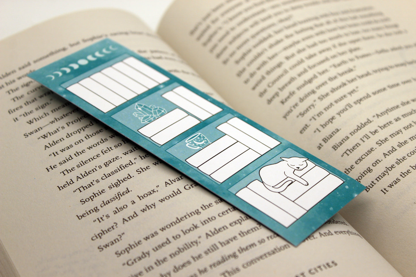 Teal Reading Tracker Bookmark | Holographic Foil Bookmark