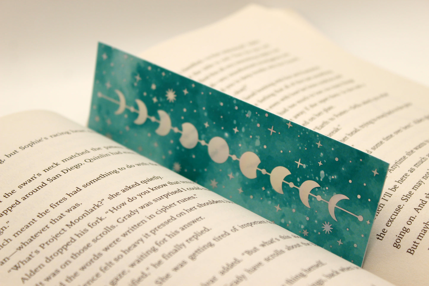 Teal Reading Tracker Bookmark | Holographic Foil Bookmark