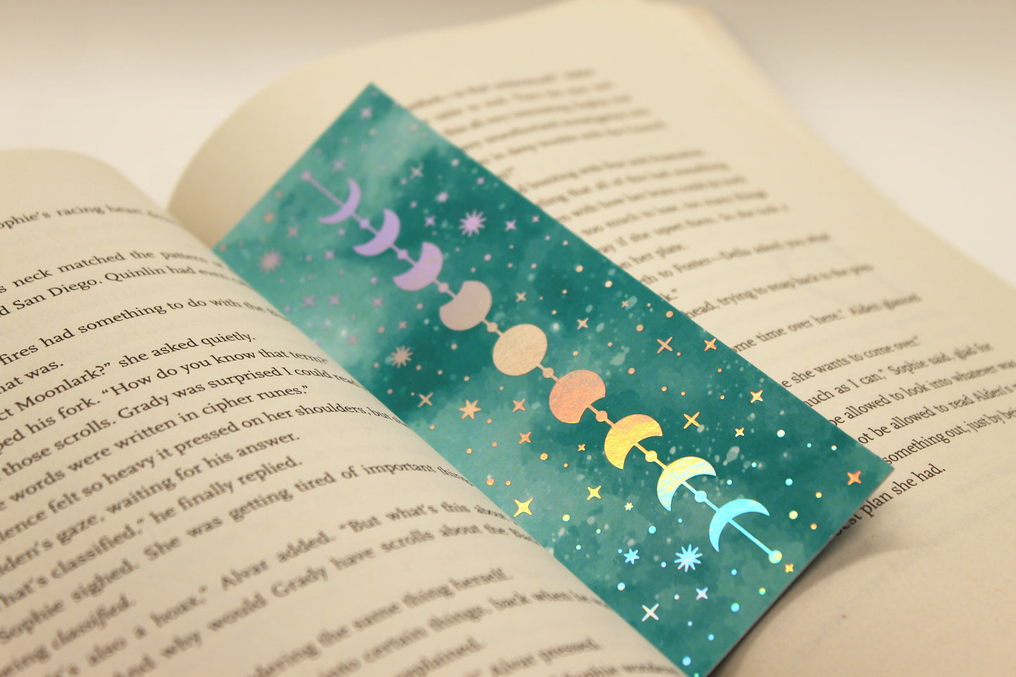 Teal Reading Tracker Bookmark | Holographic Foil Bookmark