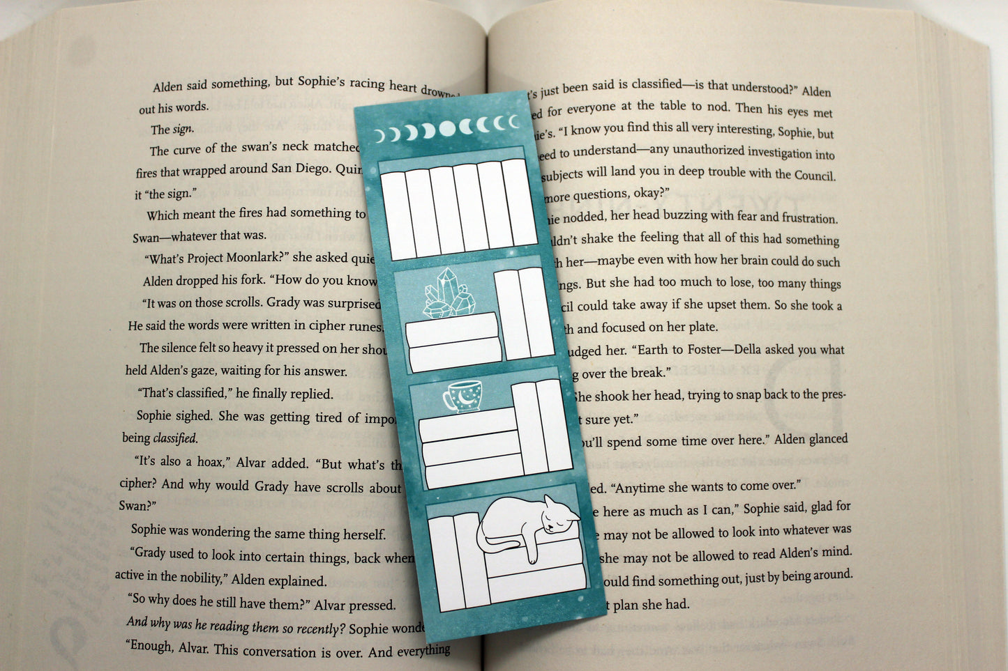 Teal Reading Tracker Bookmark | Holographic Foil Bookmark