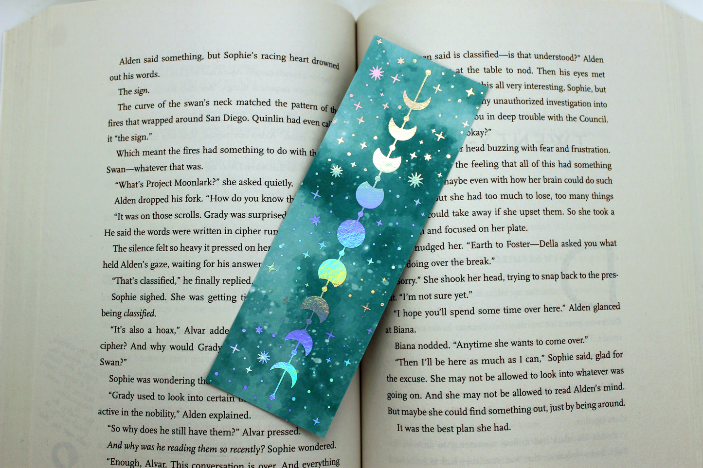 Teal Reading Tracker Bookmark | Holographic Foil Bookmark