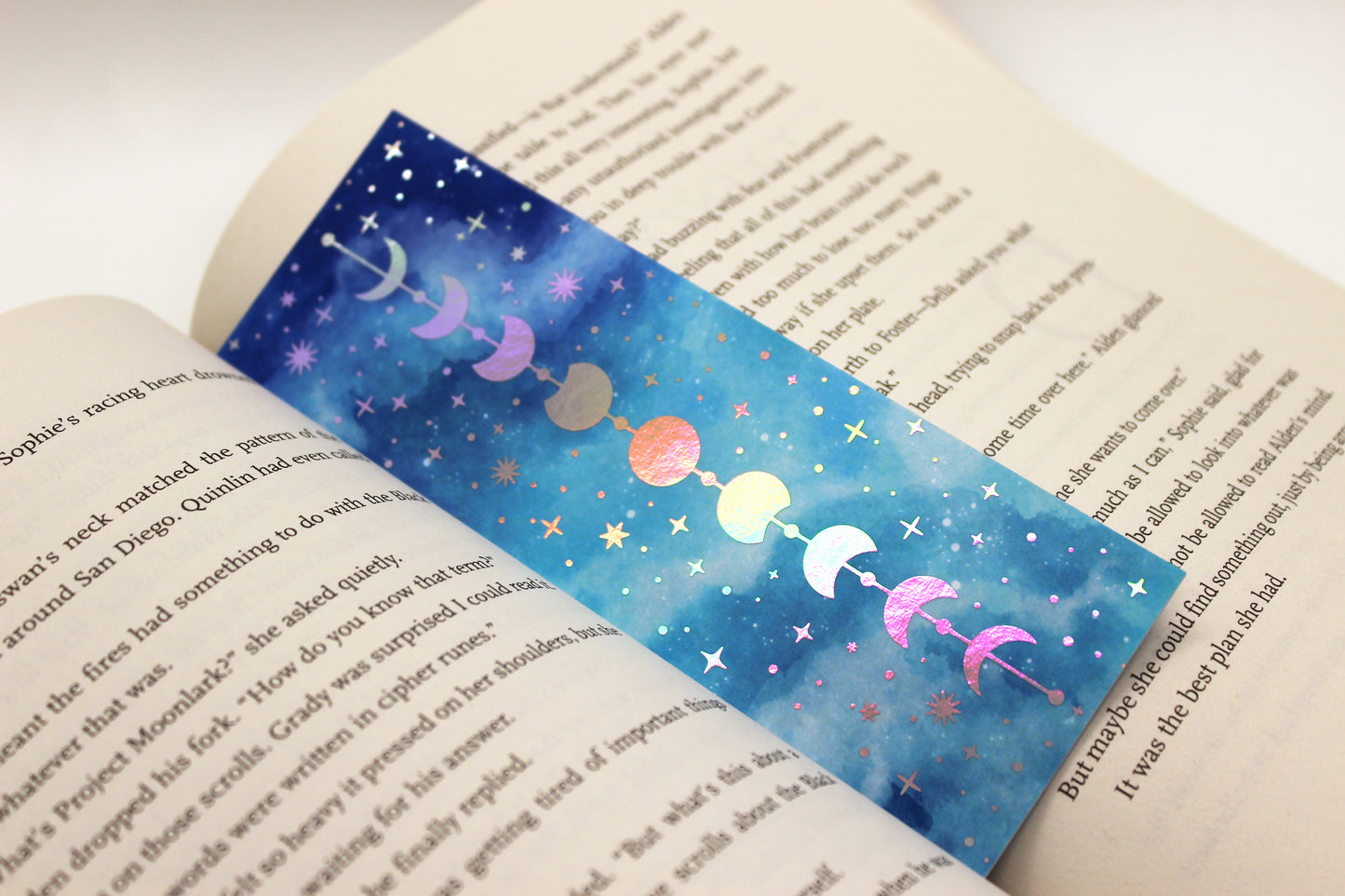 Blue Reading Tracker Bookmark | Holographic Foil Bookmark