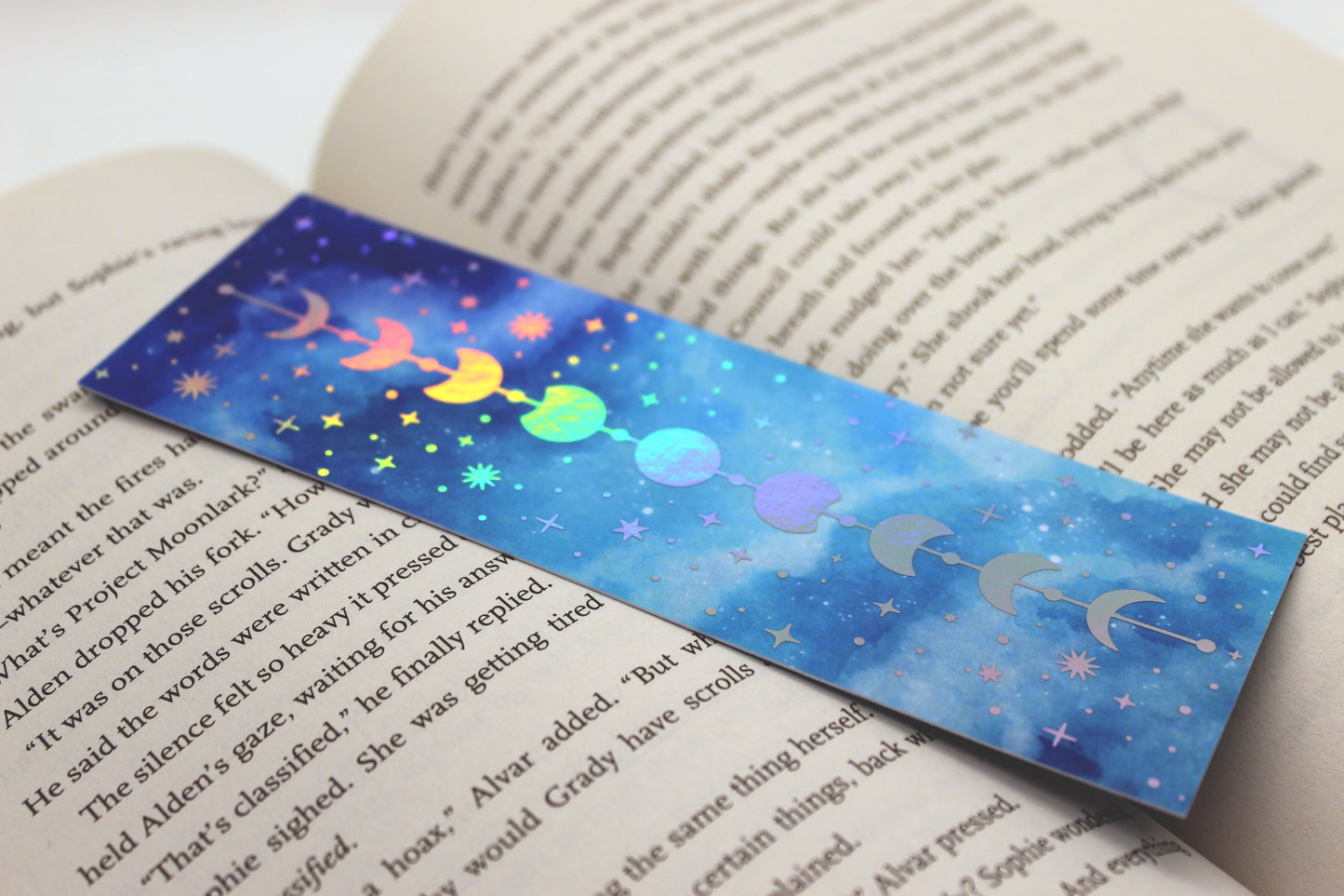 Blue Reading Tracker Bookmark | Holographic Foil Bookmark