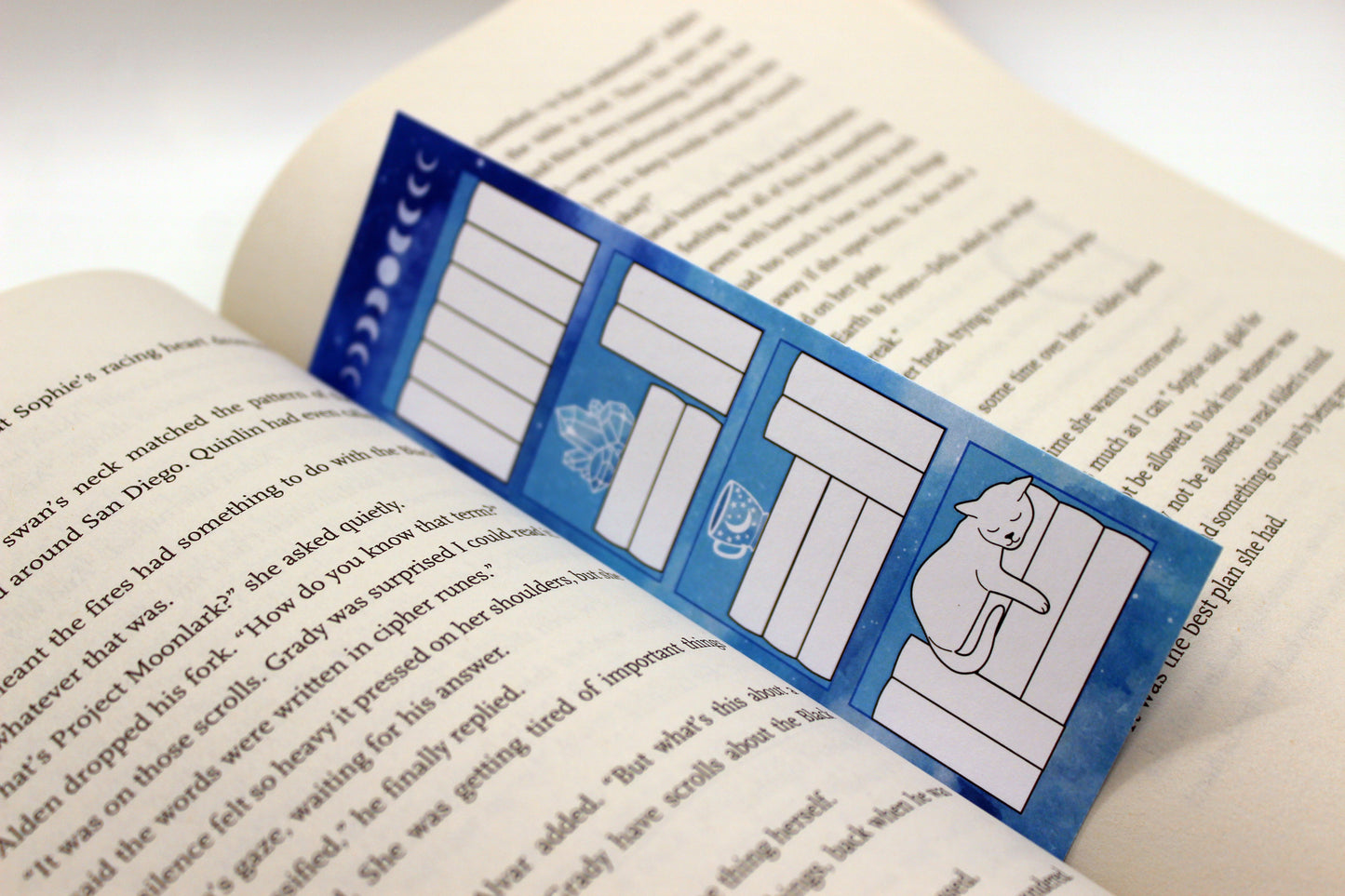 Blue Reading Tracker Bookmark | Holographic Foil Bookmark