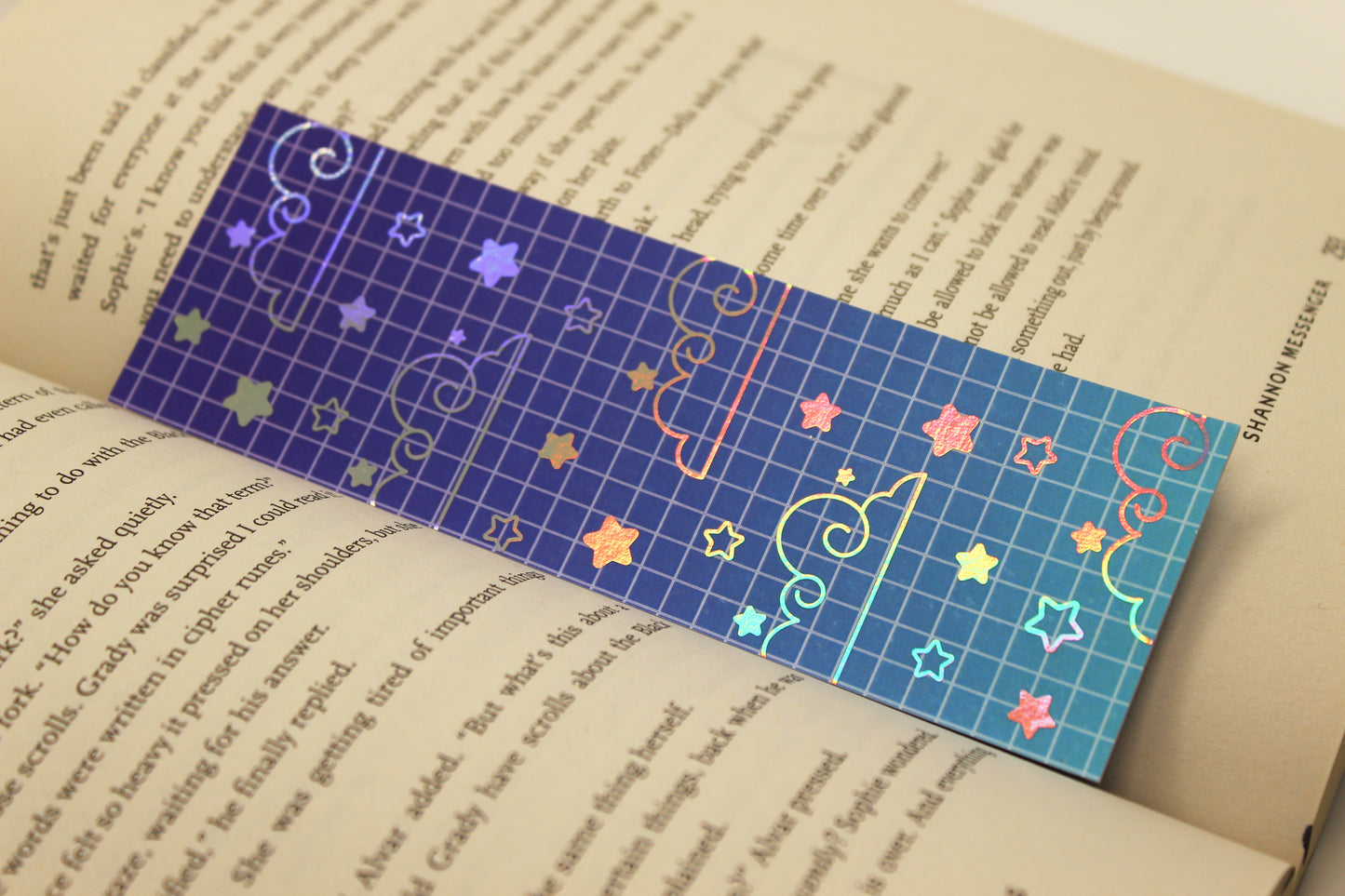 Purple & Blue Reading Tracker Bookmark | Holographic Foil Bookmark