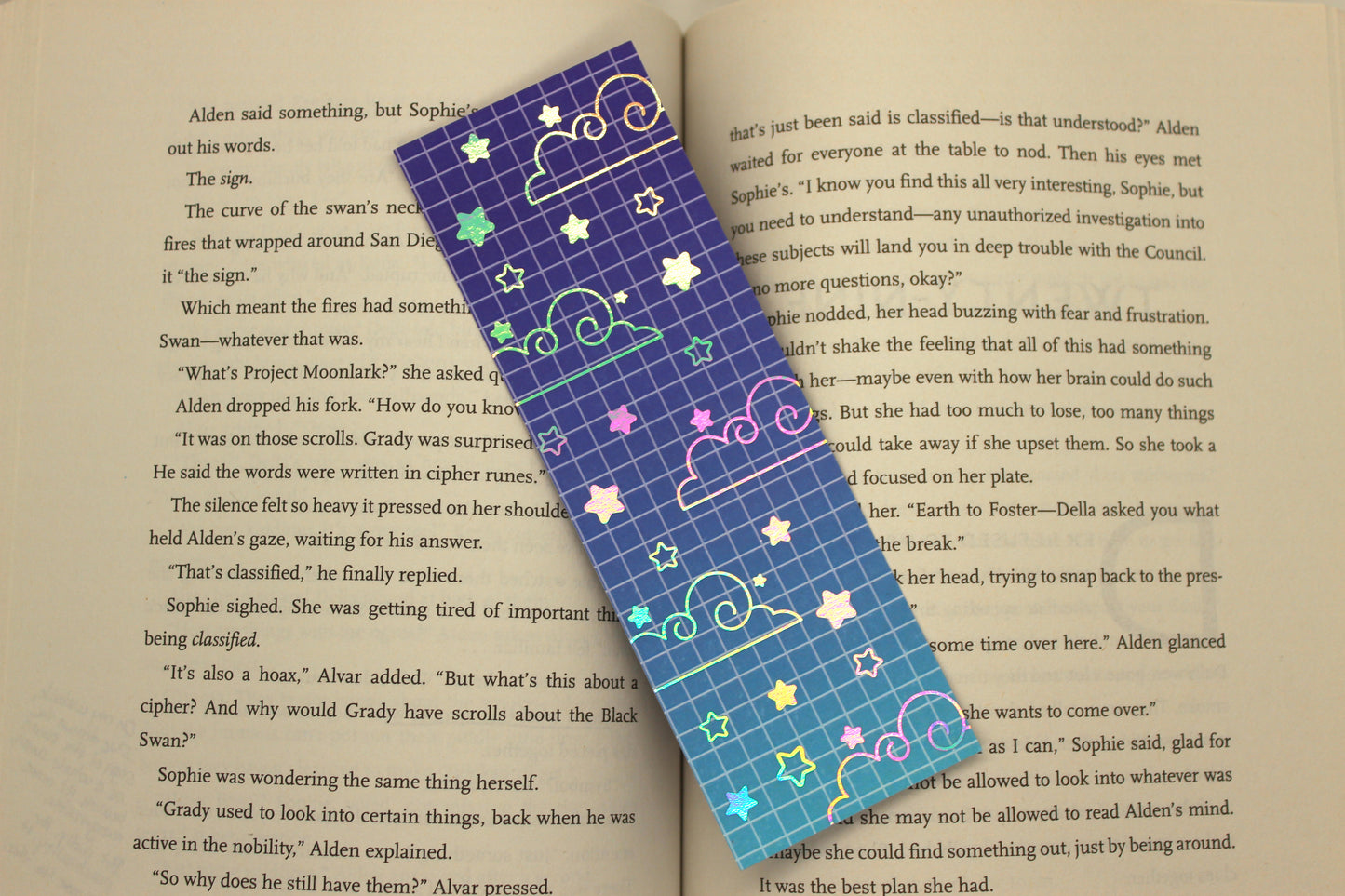 Purple & Blue Reading Tracker Bookmark | Holographic Foil Bookmark