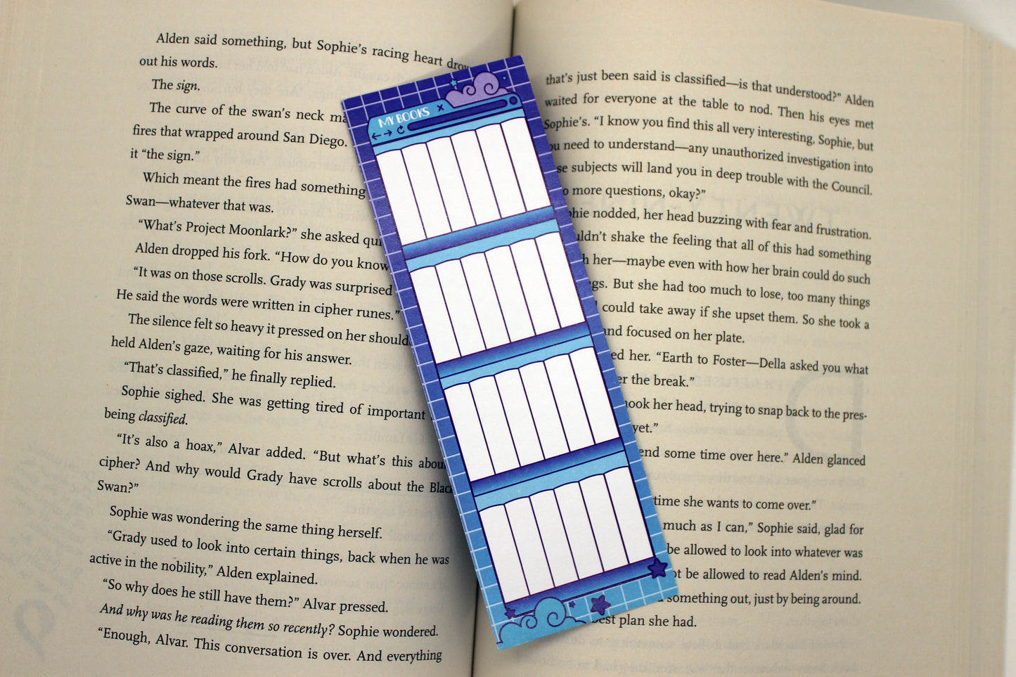 Purple & Blue Reading Tracker Bookmark | Holographic Foil Bookmark