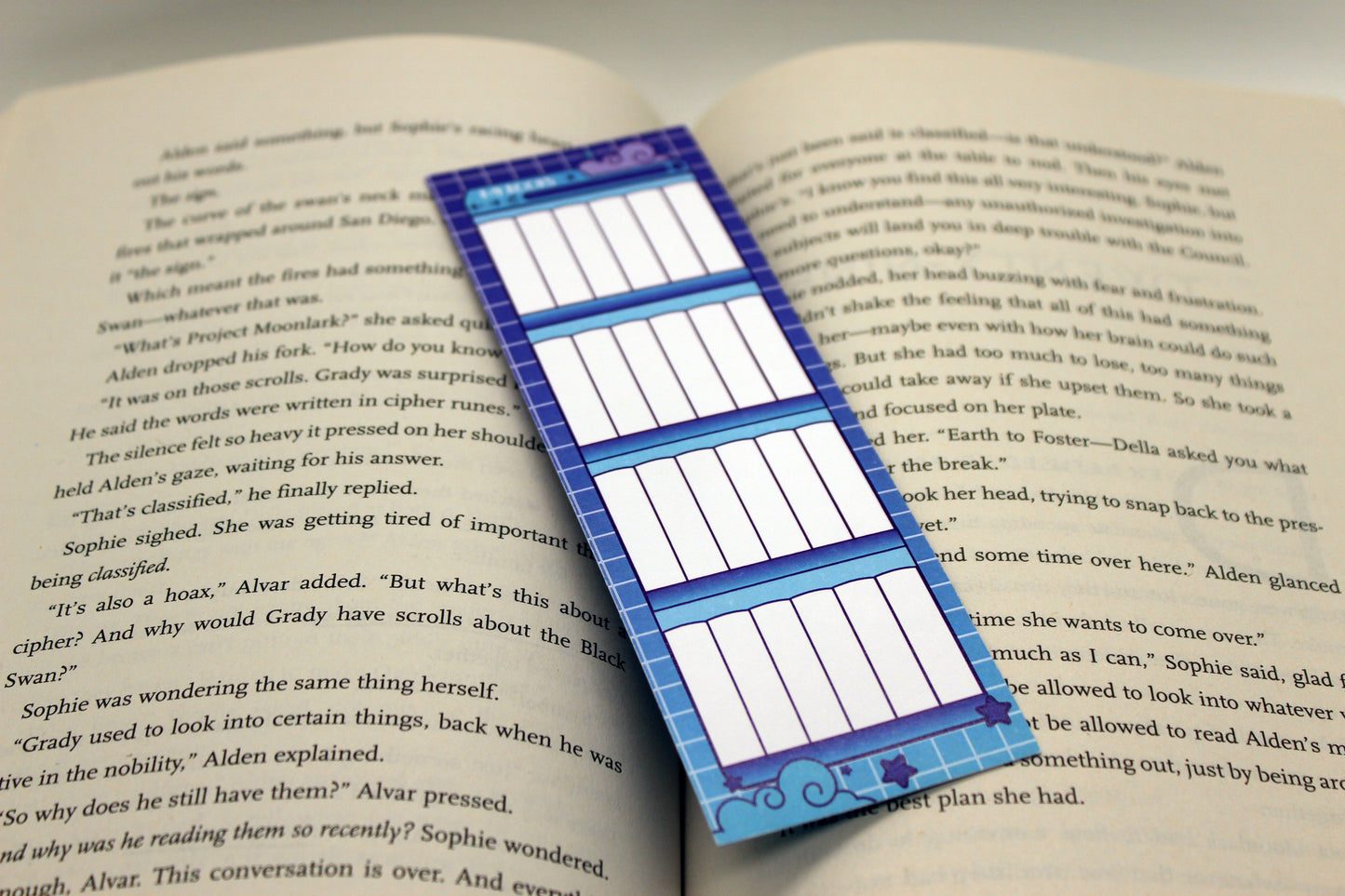 Purple & Blue Reading Tracker Bookmark | Holographic Foil Bookmark