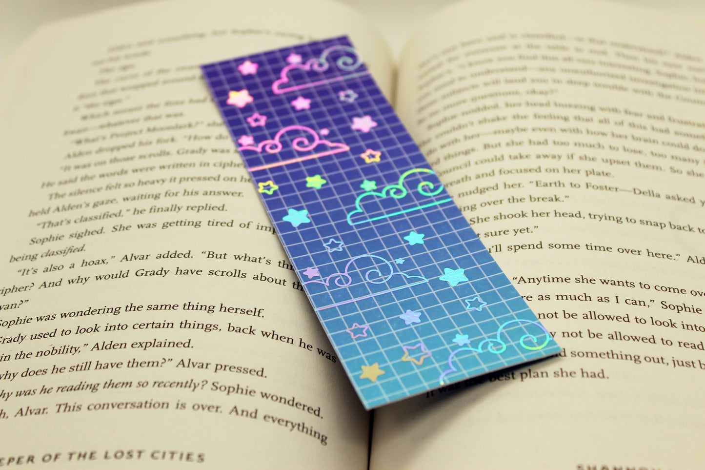 Purple & Blue Reading Tracker Bookmark | Holographic Foil Bookmark