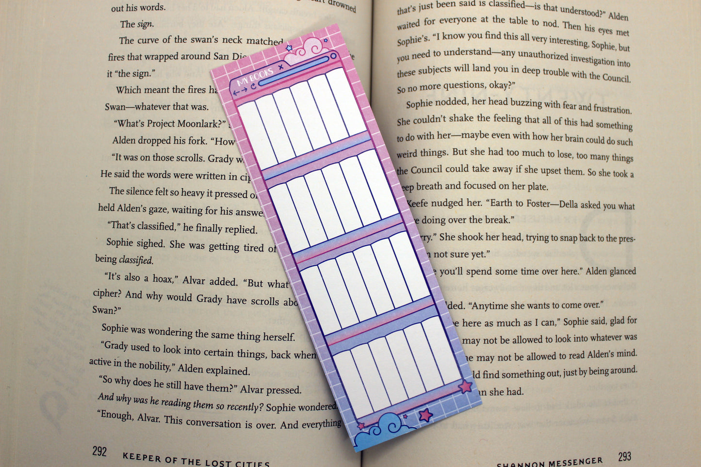 Pink & Blue Reading Tracker Bookmark | Holographic Foil Bookmark