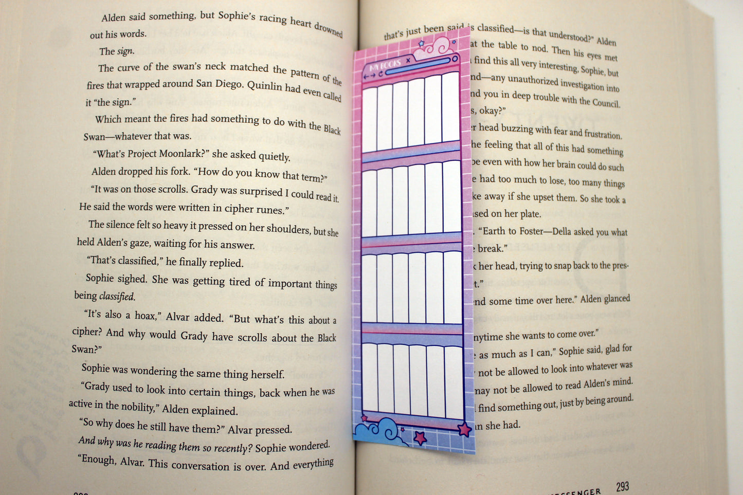 Pink & Blue Reading Tracker Bookmark | Holographic Foil Bookmark