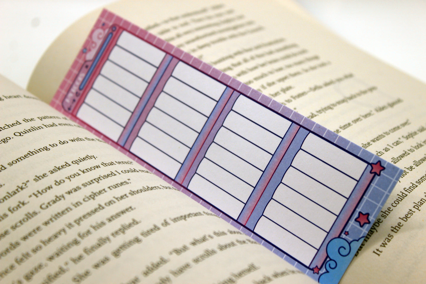 Pink & Blue Reading Tracker Bookmark | Holographic Foil Bookmark