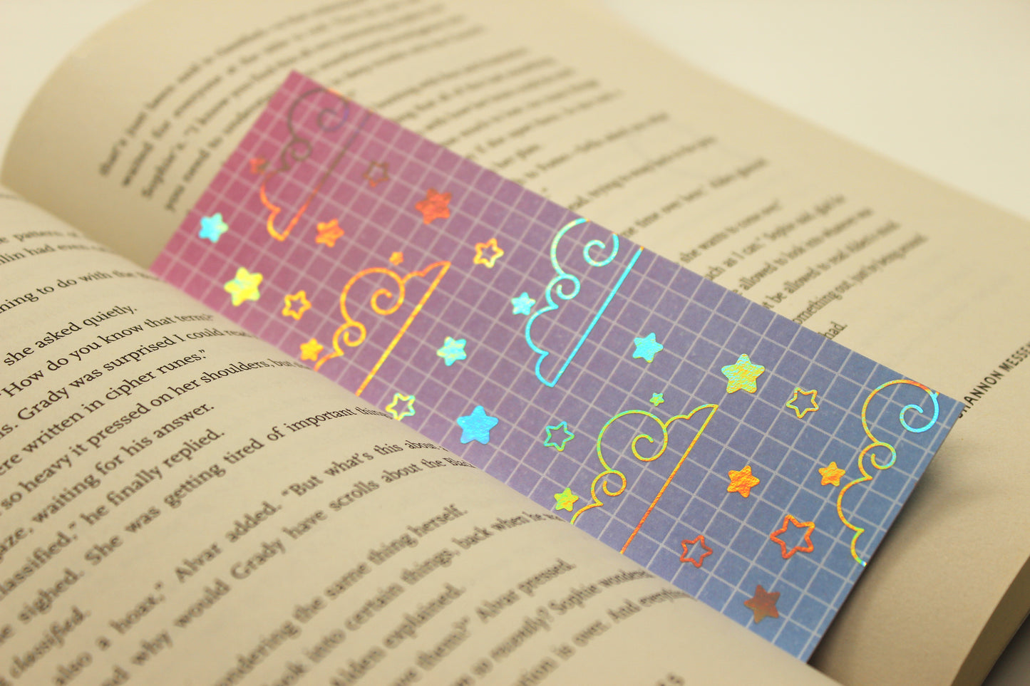 Pink & Blue Reading Tracker Bookmark | Holographic Foil Bookmark