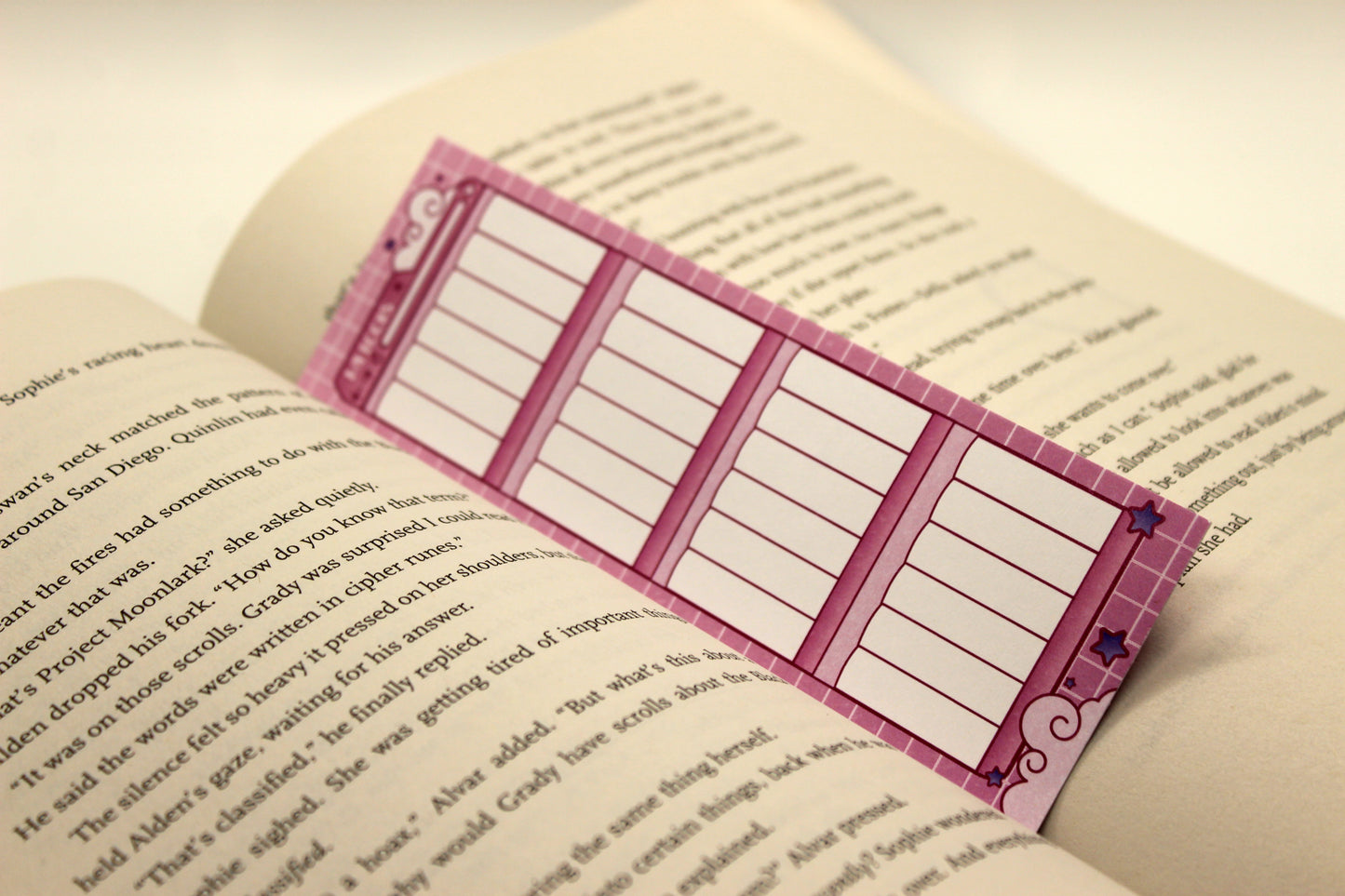 Pink Reading Tracker Bookmark | Holographic Foil Bookmark