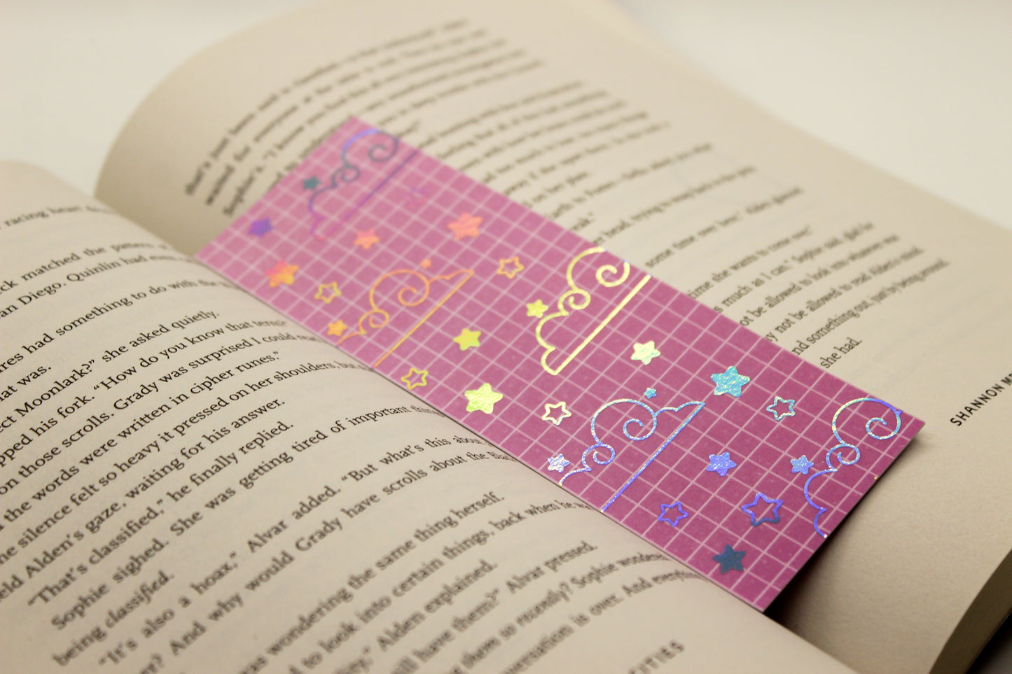 Pink Reading Tracker Bookmark | Holographic Foil Bookmark