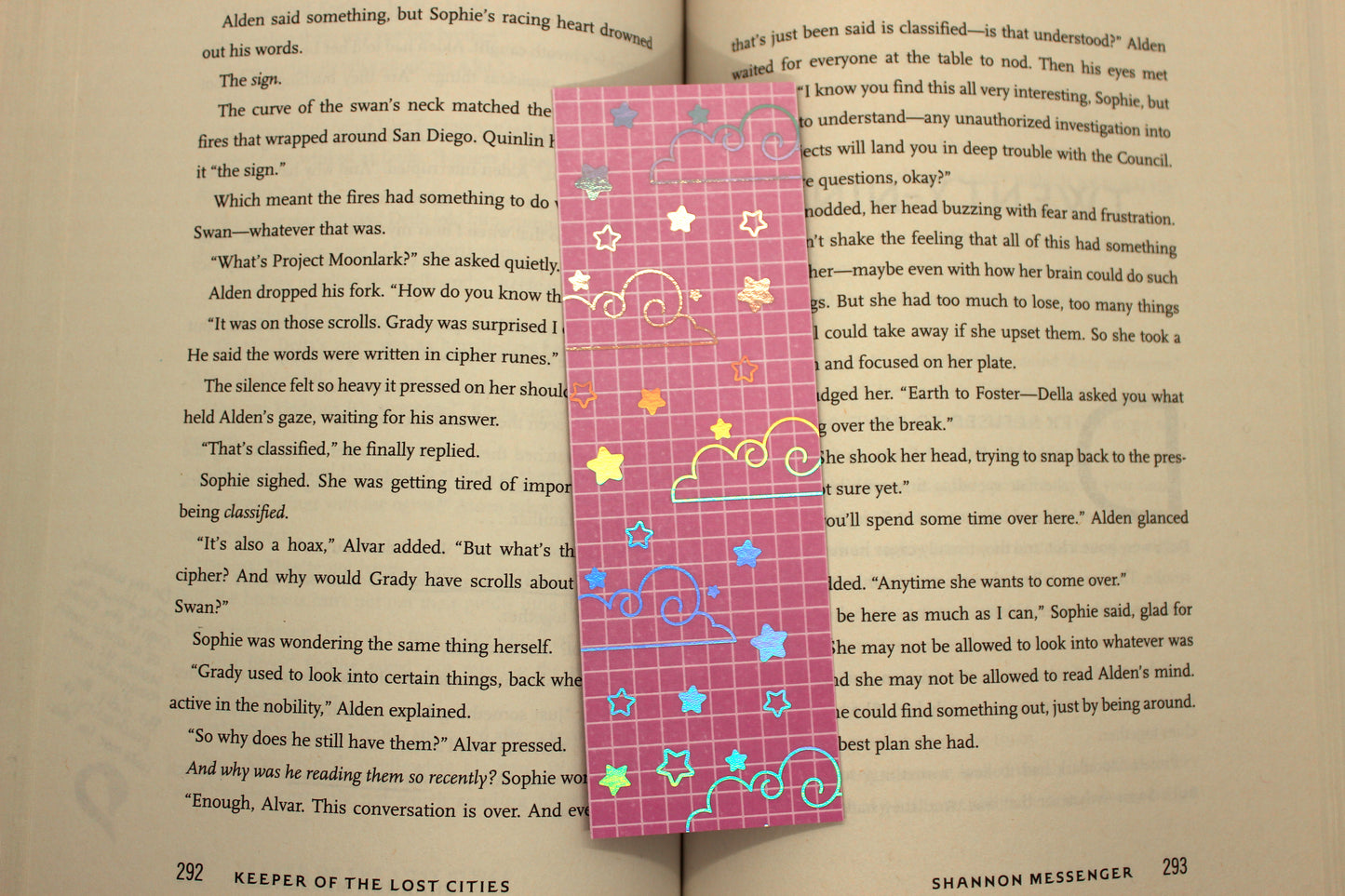 Pink Reading Tracker Bookmark | Holographic Foil Bookmark