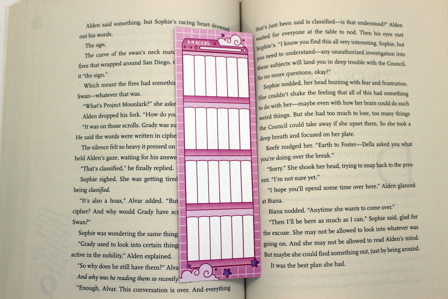 Pink Reading Tracker Bookmark | Holographic Foil Bookmark