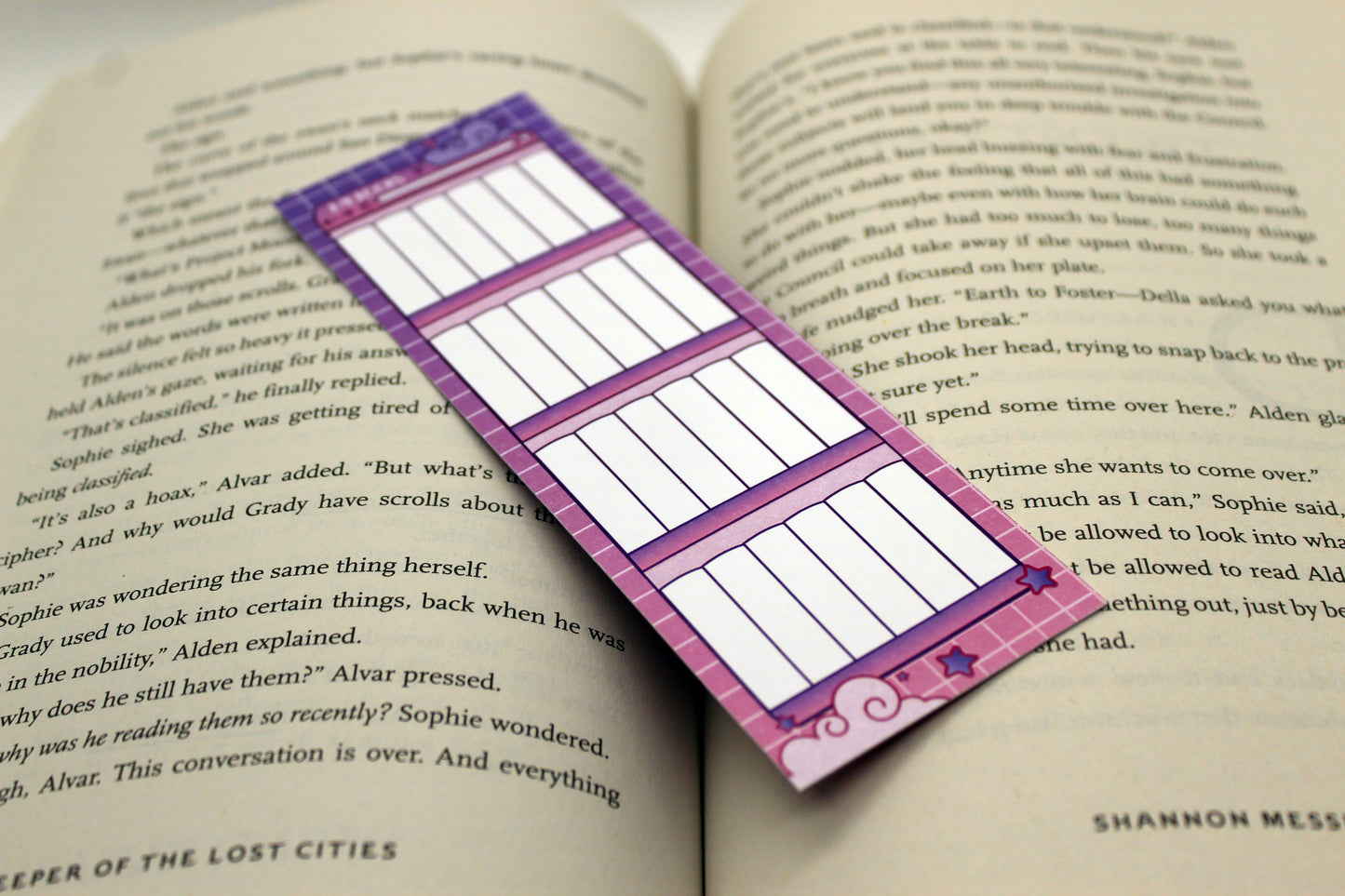 Pink & Purple Reading Tracker Bookmark | Holographic Foil Bookmark