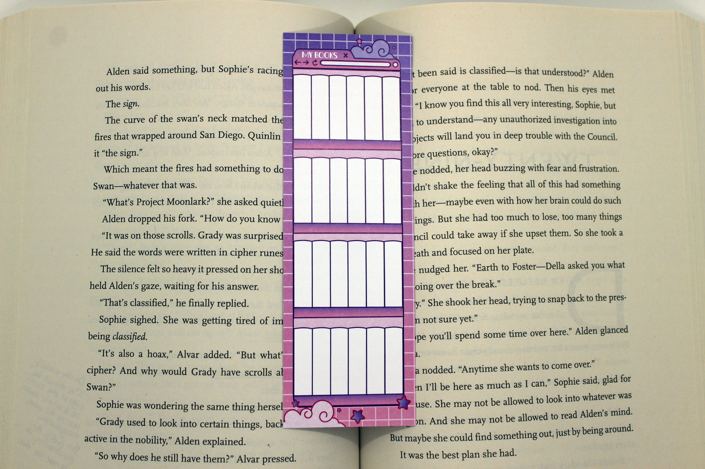 Pink & Purple Reading Tracker Bookmark | Holographic Foil Bookmark