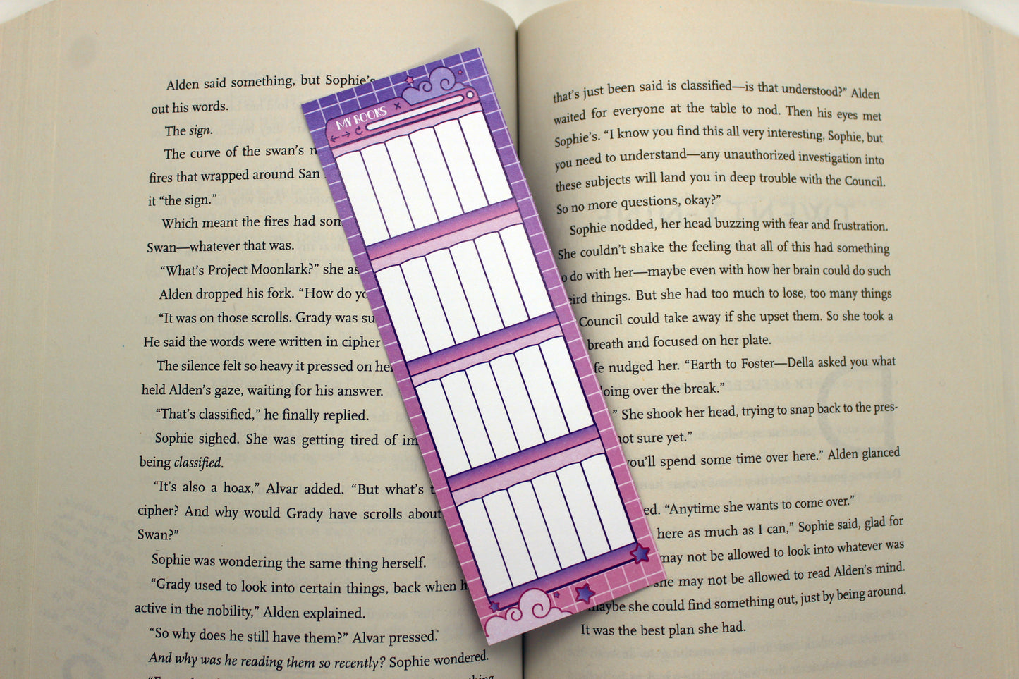 Pink & Purple Reading Tracker Bookmark | Holographic Foil Bookmark