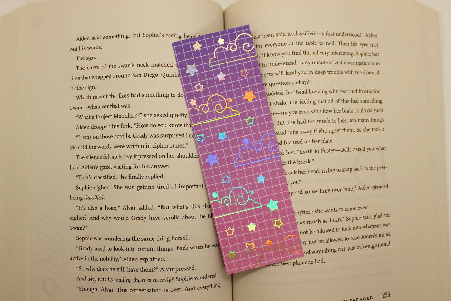 Pink & Purple Reading Tracker Bookmark | Holographic Foil Bookmark