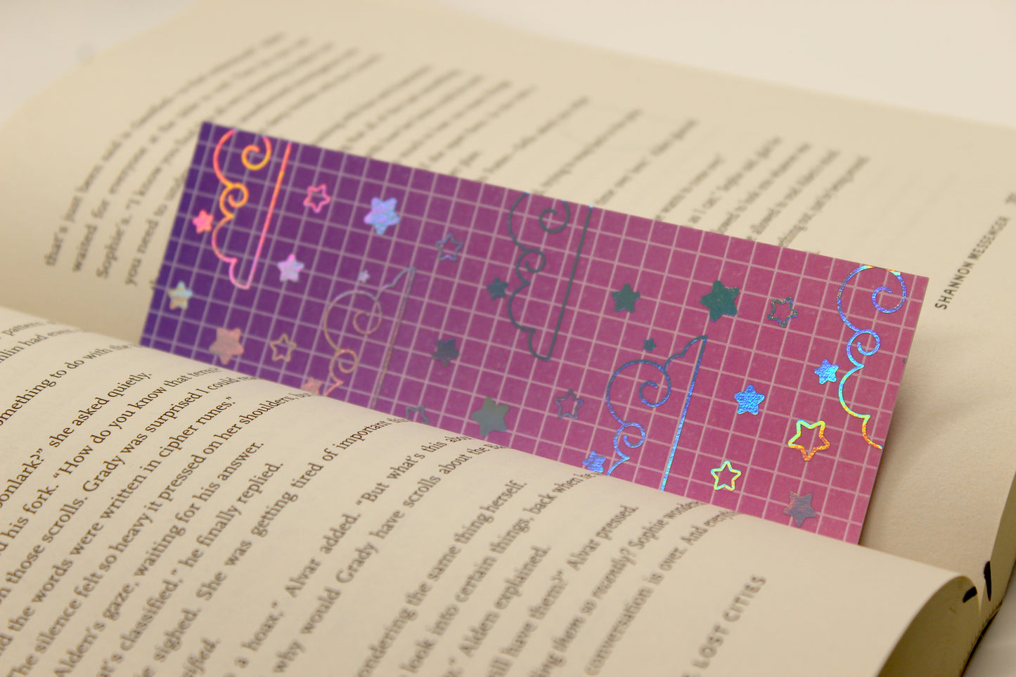 Pink & Purple Reading Tracker Bookmark | Holographic Foil Bookmark