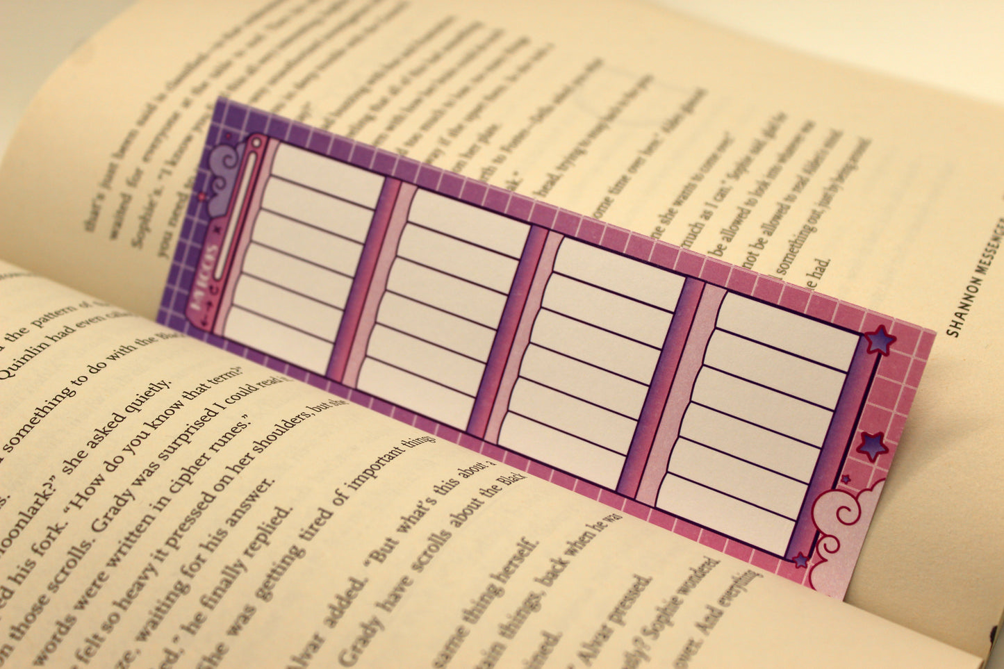 Pink & Purple Reading Tracker Bookmark | Holographic Foil Bookmark