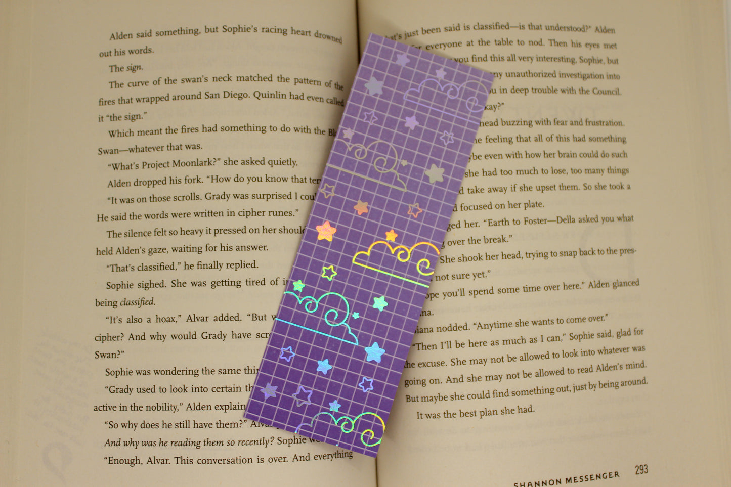 Purple Reading Tracker Bookmark | Holographic Foil Bookmark