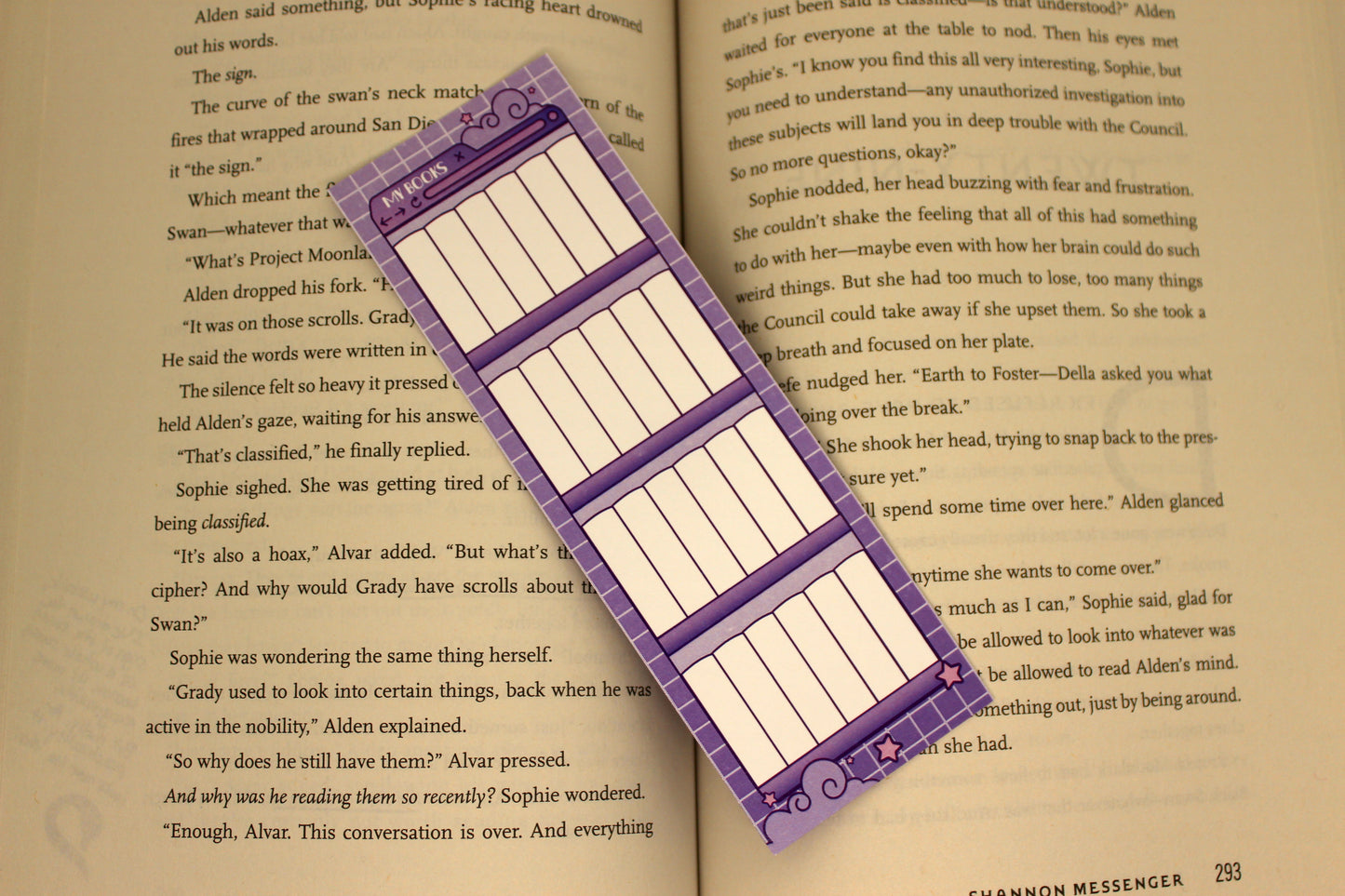 Purple Reading Tracker Bookmark | Holographic Foil Bookmark