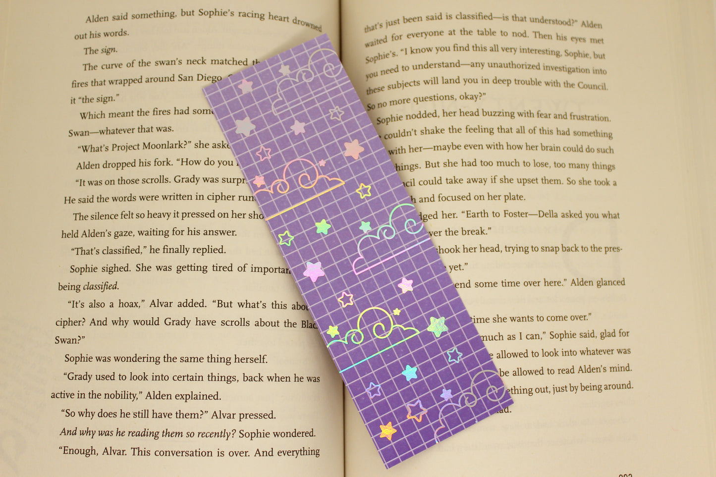 Purple Reading Tracker Bookmark | Holographic Foil Bookmark