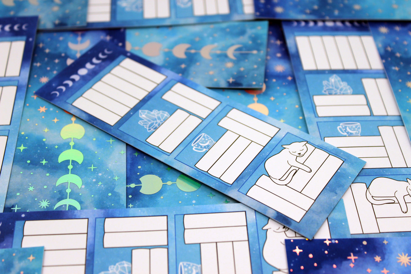 Blue Reading Tracker Bookmark | Holographic Foil Bookmark