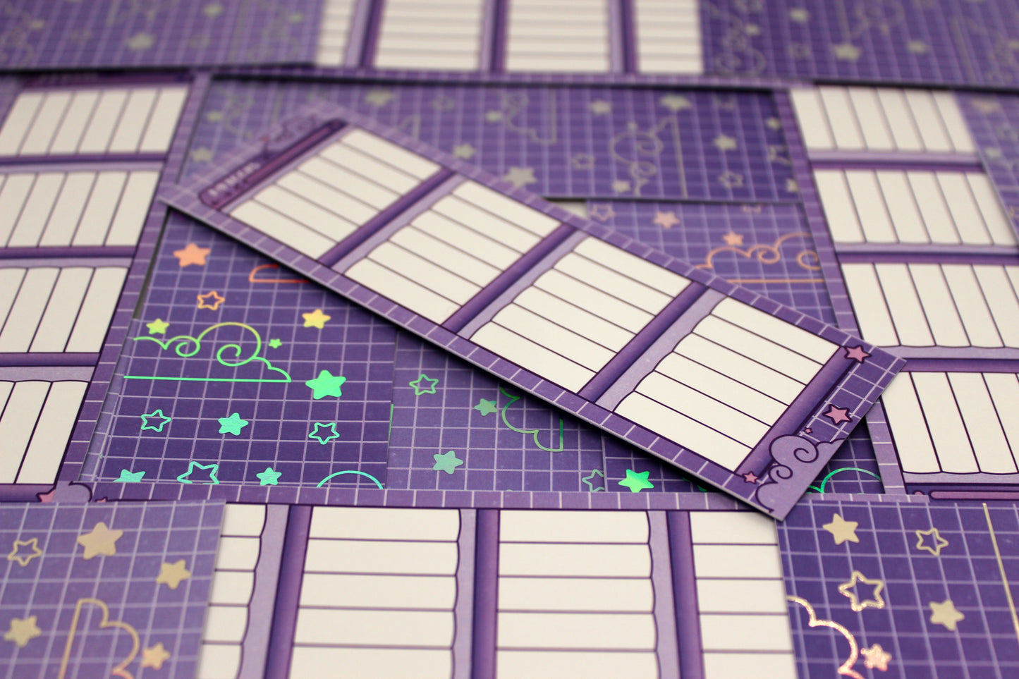 Purple Reading Tracker Bookmark | Holographic Foil Bookmark