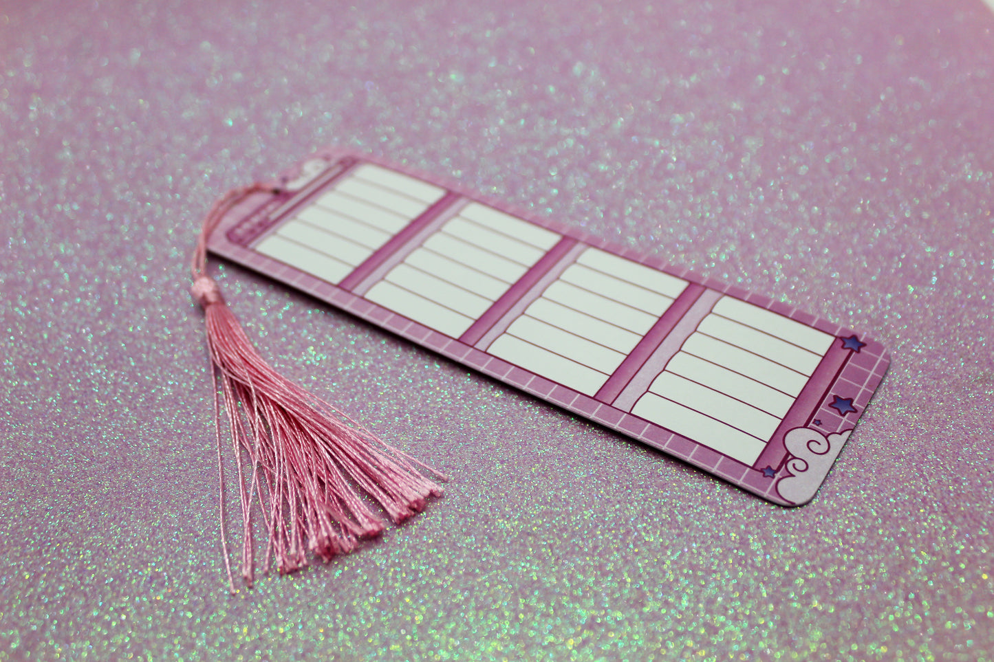 Pink Reading Tracker Bookmark | Holographic Foil Bookmark