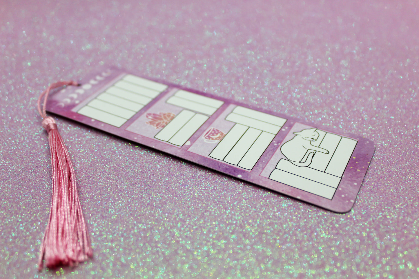 Pink Reading Tracker Bookmark | Holographic Foil Bookmark