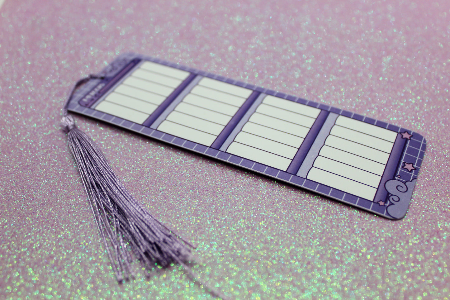 Purple Reading Tracker Bookmark | Holographic Foil Bookmark