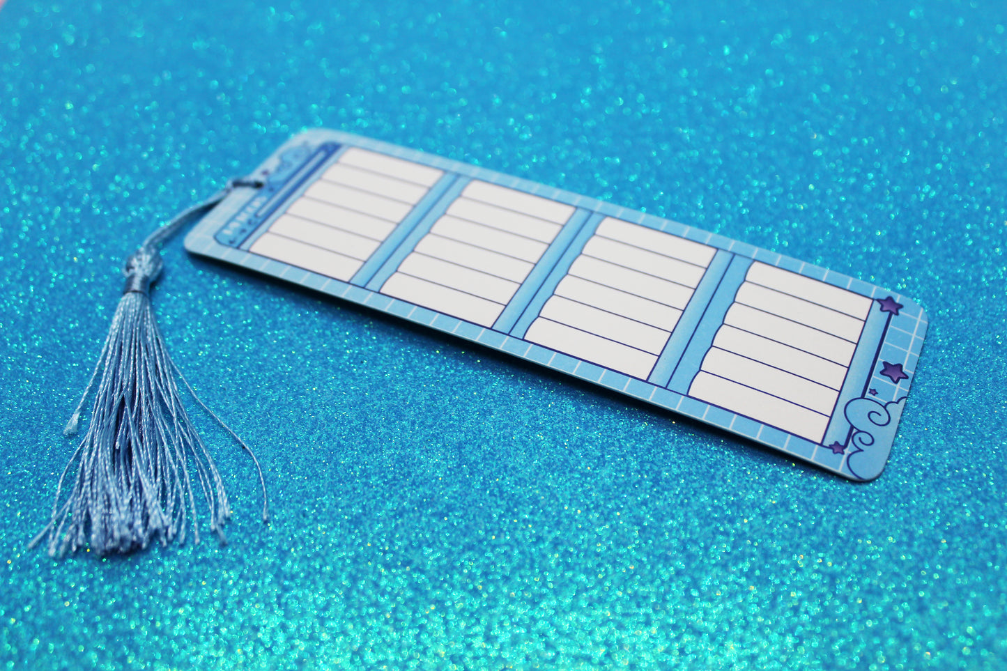 Blue Reading Tracker Bookmark | Holographic Foil Bookmark