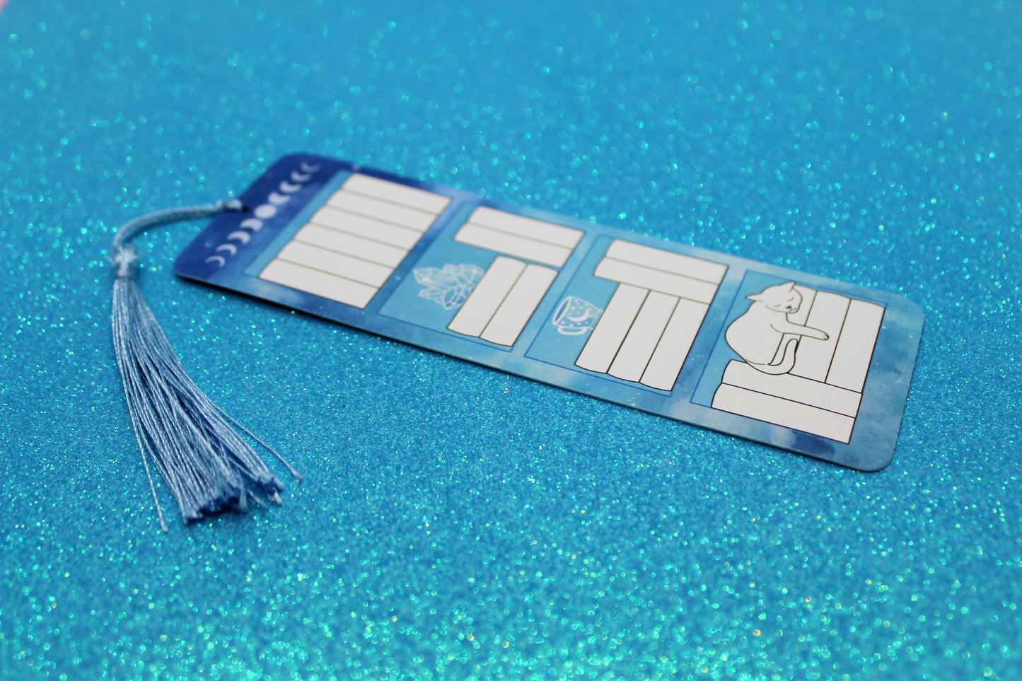 Blue Reading Tracker Bookmark | Holographic Foil Bookmark